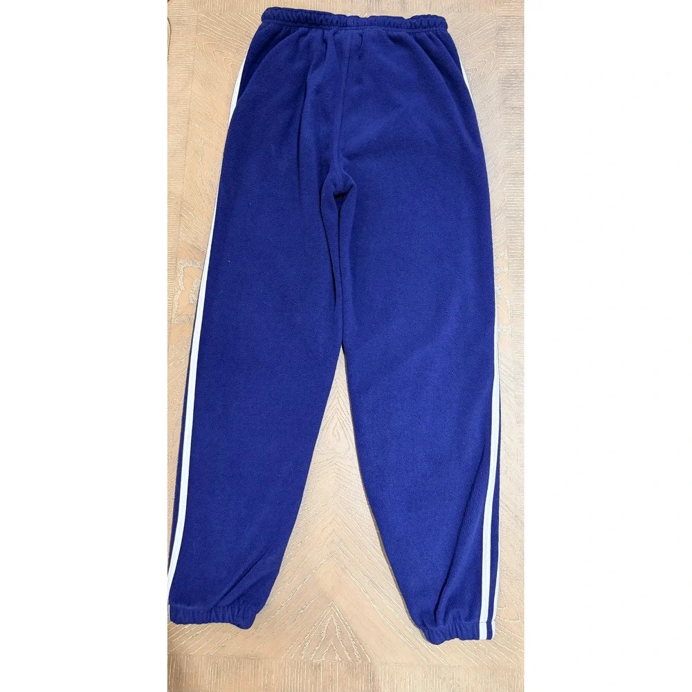 Adidas Vintage Fleece Sweatpants Royal Blue 3 Stripe Joggers ARK001 Small - Picture 2 of 6